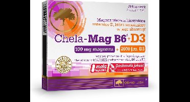 Chela-Mag B6+D3 30 caps, 100 mg hypoallergeen magnesium + 2000 IE D3 + K2 in kleine capsules