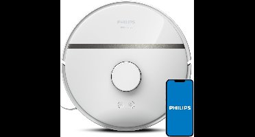 Philips HomeRun Aqua 3000 Series XU3000/02 - Robotstofzuiger met Dweilfunctie - Wit / Metallic - App Connected