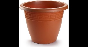 Bloempot terra cotta rond diameter 30 cm - Bloemen/plantenbak/plantenpot van kunststof