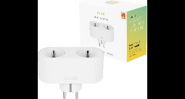 Hombli Slimme Stekker - 2 Contacten - WiFi - Timerfunctie - Compitabel met Amazon Alexa en Google Home - Bediening via Hombli App - 1 stuks - Wit