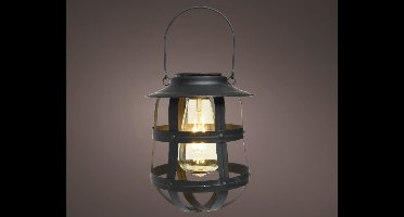 LED Solar hang lantaarn Ø15-H19cm zwart