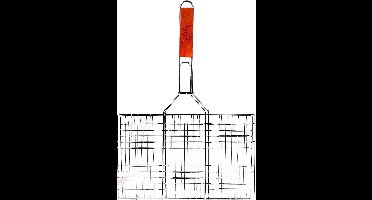 Elite BBQ/barbecue rooster - klem grill - metaal/hout - 34x50x1cm - vlees/vis/groente