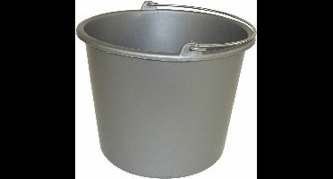 Betra Huishoud emmer - grijs - kunststof - 12 liter - D29 x H35 cm