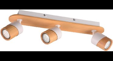 TRIO ARUNI - Spot - Houtkleurig met wit - excl. 3x GU10 4,5W