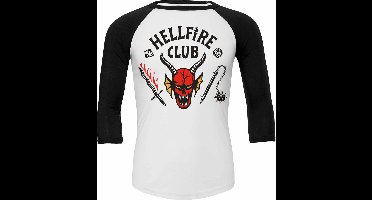 Stranger Things Raglan wit shirt – Hellfire Club maat XS