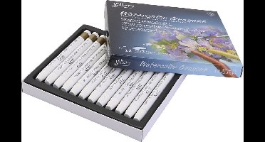 Aquarelkrijt, wit, 12 stuk/ 1 doos