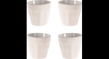 Excellent Houseware espresso/koffie kopjes - 12x - wit - porselein - 90 ml