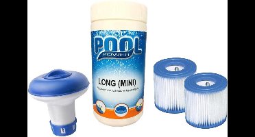 2x Intex H filter cartridge set met 1kg chloortabletten en chloordrijver pakket