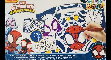 Marvel Spidey Kleurboek met vilt - Knutselen voor meisjes en jongens - 20 kleurplaten