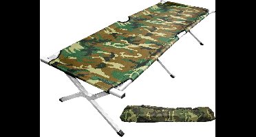 NordFalk veldbed XXL 200 x 71 cm - Campingbed | Stretcher | Kampeerbed - Extra stevig aluminium - Camouflage