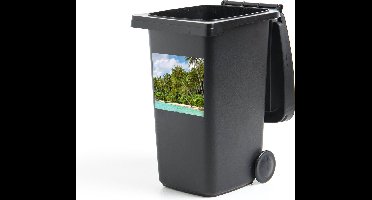 Container sticker Palmboom - Zee - Tropisch - 40x40 cm - Kliko sticker