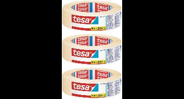 Set van 3x Afplaktape/schilderstape 30 mm x 50 m - Verf afplakband/tape - Maskeertape - Tesa Masking tape