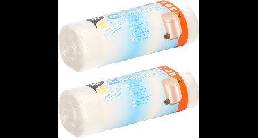 Papstar 40x stuks afvalzakken/vuilniszakken - 20 liter - transparant - Prullenbak zakken