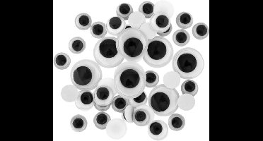 Wiebeloogjes 100 stuks - Googly Eyes - Zelfklevend - 3 verschillende maten - 1 Zakje