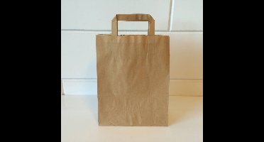 Draagtassen bruin kraft 22/10x28 250st