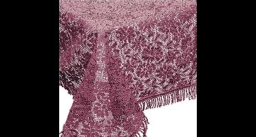 Unique Living tafelkleed/tafellaken - buiten/binnen - paars - 150 x 220 cm - Kant patroon - waterbestendig