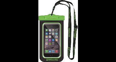 Seawag Waterproof hoesje voor smartphone/mobiele telefoon - zwart/groen - Met polsband - Telefoonhoesjes waterbestendig