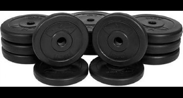 Gorilla Sports Halterschijven 2 x 5, 6 x 2,5 & 4 x 1,25 kg - Kunststof - 25 mm