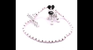 Kinderketting met dierenfiguur+strikje zwart-wit - Verjaardagscadeau