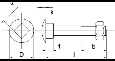 Slotbout 4.6 M16x280 DIN603/555 - Thermisch verzinkt - 10 Stuks