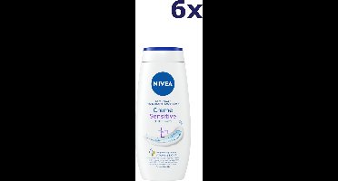 6x Nivea douchegel 250ml Creme Sensitive