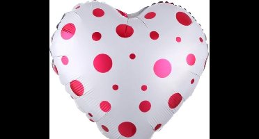 ballon hart wit met rode stip