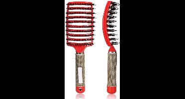 New Age Devi - Anti klit Haarborstel Rood Vrouwen Ontwarren Nat Kam Haar Borstel Professionele Haar Borste Massage Kam Borstel Voor Haar Kapper Kappers Gereedschap