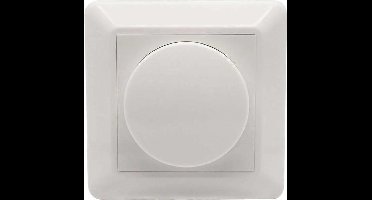 Afdekmateriaal met dimmerknop - Geschikt voor LED Dimmers - Incl. centraalplaat en raamwerk - Druk/draaischakelaar - Wit