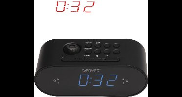 Denver Wekkerradio met Projectie - FM Radio - 180° Projectieklok - Dubbele Wektijd - CRP717 - Zwart