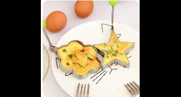 3 Stuks Gebakken Ei Vormpjes Bloem Vorm Houder Keukengerei Eierkoker Rvs Non-stick Koekenpan Keuken Gereedschap Accessoire