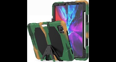 Hoes geschikt voor Apple iPad 11 Pro 2020 Extreme Armor hoes met Pencil Houder - Camouflage Groen