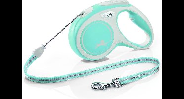 Flexi Rollijn New Comfort Koord M Lichtblauw&Lichtgrijs - Hondenriem - 5 m