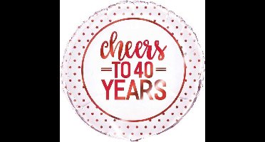 Cheers to 40 years helium folie ballon |rood| 45.7cm