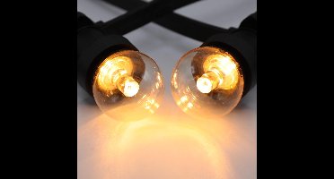Lichtsnoer - 50 meter met 100 lampen - 1W LED lampen met lens - kleur van kaarslicht (2000K)