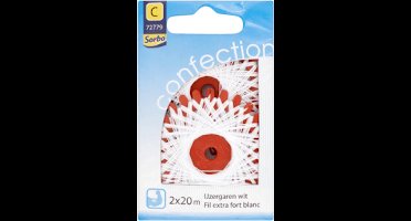 Sorbo Confection - IJzergaren Wit 2 x 20m - 72779 - extra sterk garen polyester