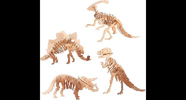 Houten 3D puzzel dinosaurus Tyrannosaurus Rex 21 cm - Dino bouwspeelgoed T-Rex