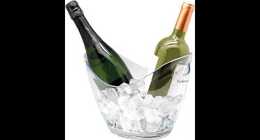 Vin Bouquet Wijnkoeler met handvaten - IJsemmer voor 2 flessen - Bierkoeler - Kunststof Transparant - 27x20x(H)21cm