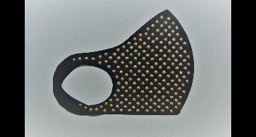 Comfort Face Mask zwart studs goud 100% katoen - Mondmasker - Mondkapje - Herbruikbaar & wasbaar - UV protection - studs goud