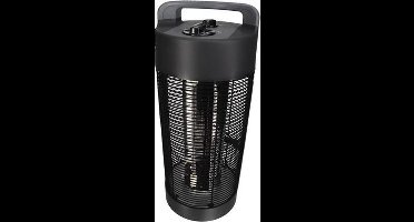Perel Mobiele terrasverwarmer, 1200 W, carbon, met kantelbeveiliging, 2 warmteniveaus, oscillerend, plensdicht, metaal, zwart