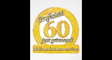 Huldeschild 50x50 cm metallic 60 jaar getrouwd
