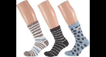 Apollo Dames Bedsokken Happy Lichtblauw One size 3 paar