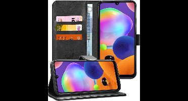 Hoesje geschikt voor Samsung Galaxy A31 - Book Case Kunstleer Pasjeshouder Zwart