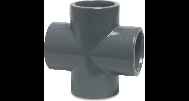 Mega Kruisstuk PVC-U 50 mm lijmmof 16bar grijs