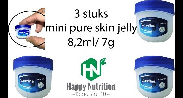 3x Vaseline Pure Petroleum Jelly Original - 8,2 ml/ 7g - Bodygel| 3 stuks mini Petroleum Jelly