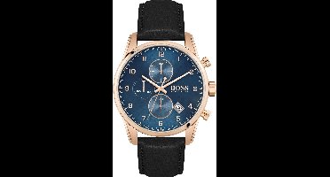 BOSS HB1513783 SKYMASTER -  Polshorloge - Leer - Zwart -  Ø  44 mm