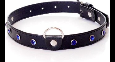 Power Escorts - Halsband - 2 Cm - Marineblauw Kristal - BDSM - Fetish