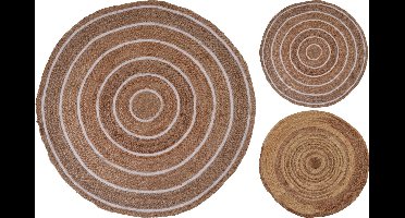 Home&Styling Vloerkleed Jute boho - Dia 90 cm - 2 Soorten - Naturel