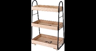 Bloemenrekje MDF 42x25x66cm - opbergrekje met wieltjes