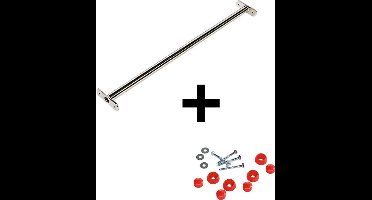 Duikelstang RVS 90 cm + bevestiging set rood