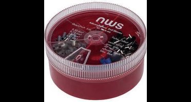 NWS 144-BI-400 Assortiment adereindhulzen 0.5 mm², 0.75 mm², 1 mm², 1.5 mm², 2.5 mm² Deels geïsoleerd Blauw, Grijs, Zwa